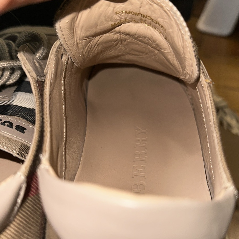 Burberry Beige and Red Plaid Sneakers - Picture 5 of 6